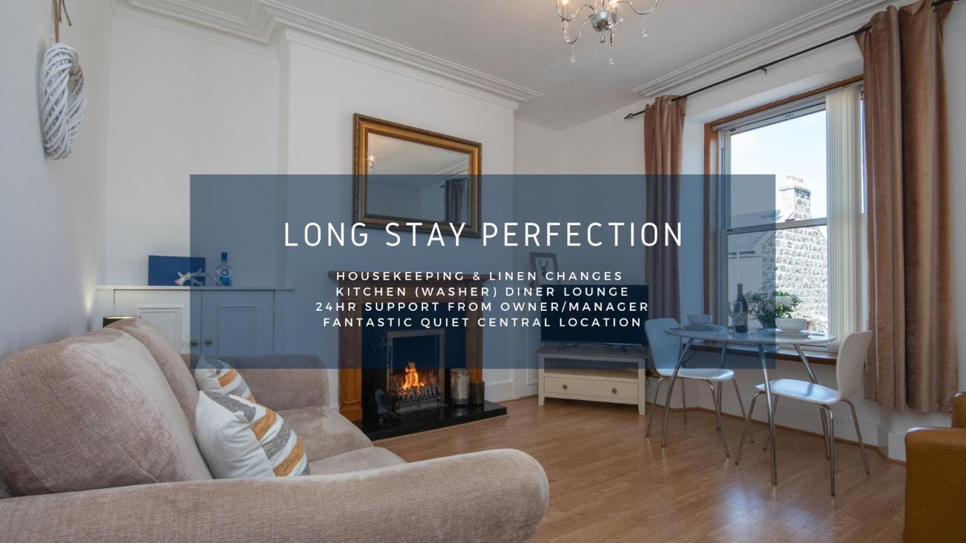 Free Parking, 1 Bed Apt, Half Mile To Union Street Yet Quiet, Fast Wifi, Ideal For Long Term Contractor, Etc Stays, Fully Equipped Kitchen, Regular Housekeeping Option - See Our Dwellcome Home Ltd Site For Assurance Aberdeen Exterior foto